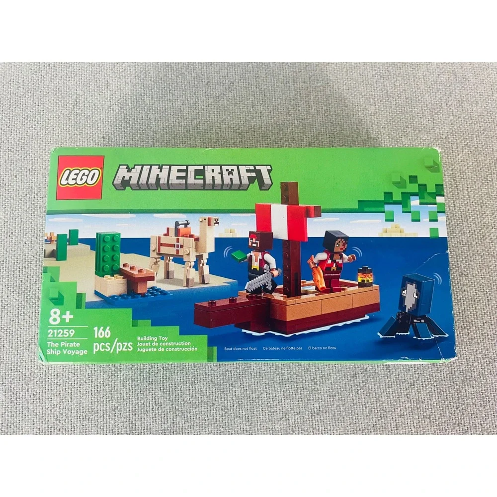 LEGO Minecraft The Pirate Ship Voyage 21259 Building Toy Set 166 Pieces New